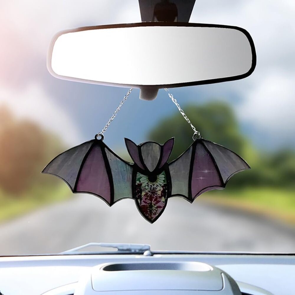 Goth Car Accessories For Women, Bat Car Hanging Accessories, Cute Rear View Mirr